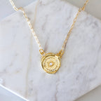 Opal Celestial Coin Necklace 