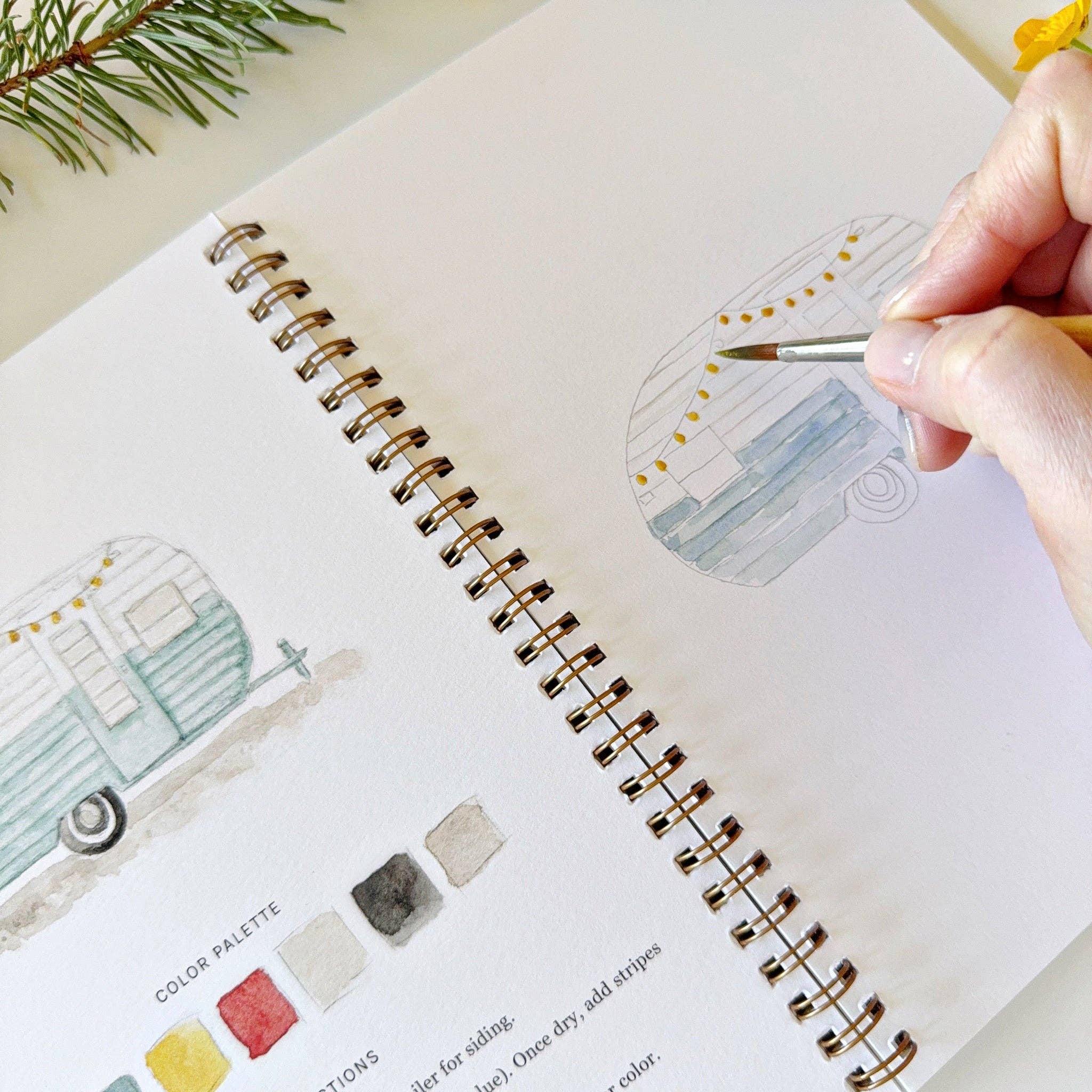 Camping Watercolor Book