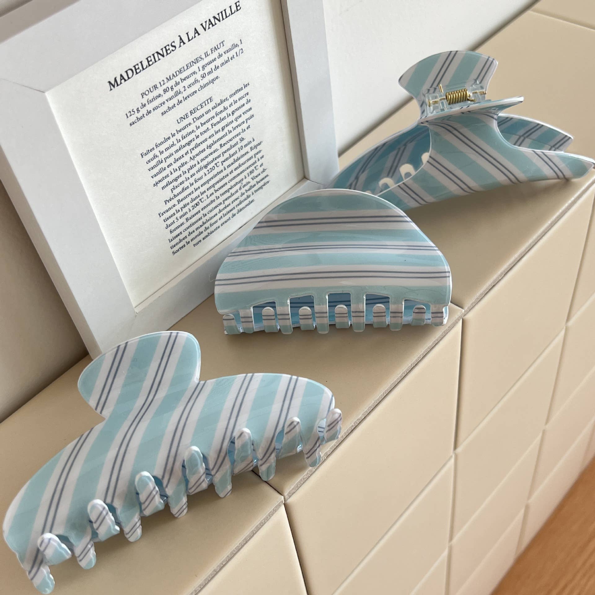 Blue Stripes Claw Clip