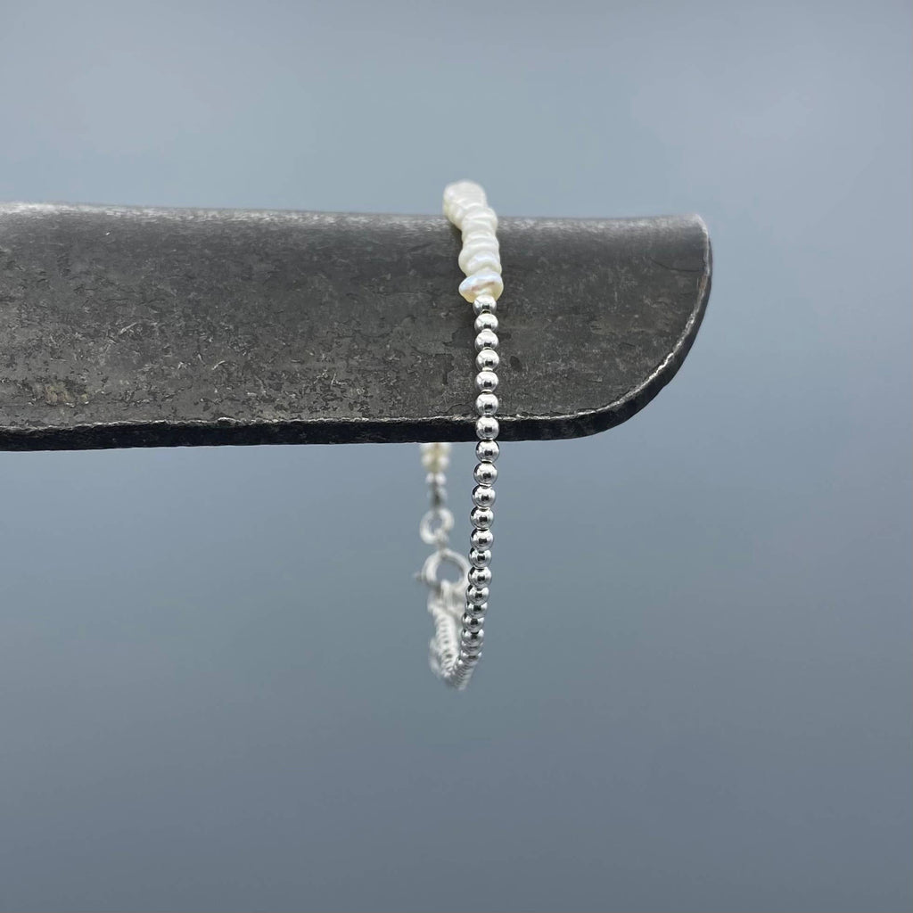 Pearl and Silver Bead Bracelet