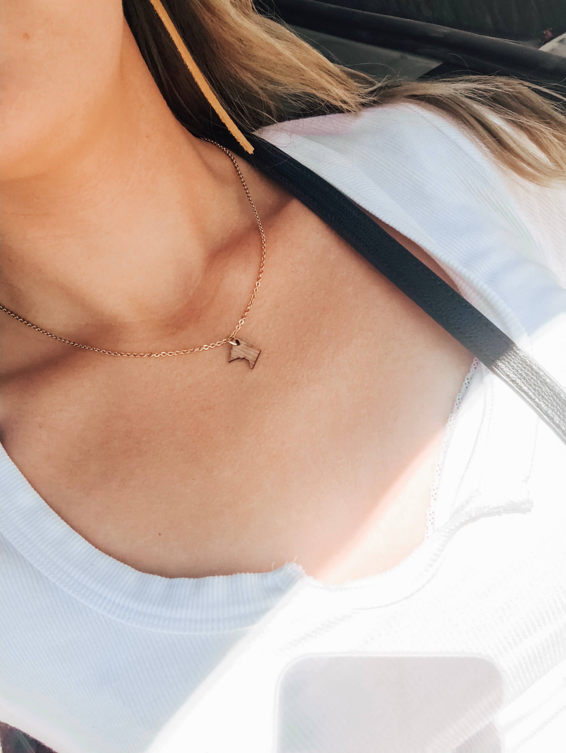 NH Wooden Charm Necklace