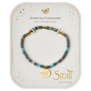 African Turquoise Intention Charm Bracelet - Simply Sunflowers
