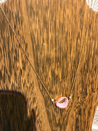 Agate Pink Tone Necklace - Simply Sunflowers