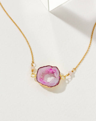 Agate Pink Tone Necklace - Simply Sunflowers