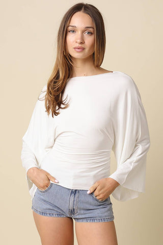 Allyson Back-Tie Dolman Sleeve Top - Simply Sunflowers