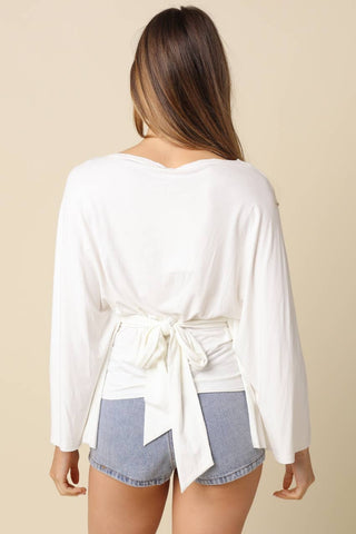 Allyson Back-Tie Dolman Sleeve Top - Simply Sunflowers