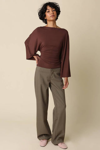 Allyson Back-Tie Dolman Sleeve Top - Simply Sunflowers