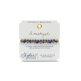 Amethyst Gemstone Bracelet - Simply Sunflowers