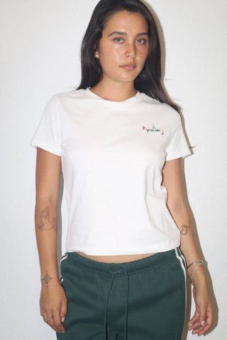 Apres Ski Embroidered Baby Tee - Simply Sunflowers