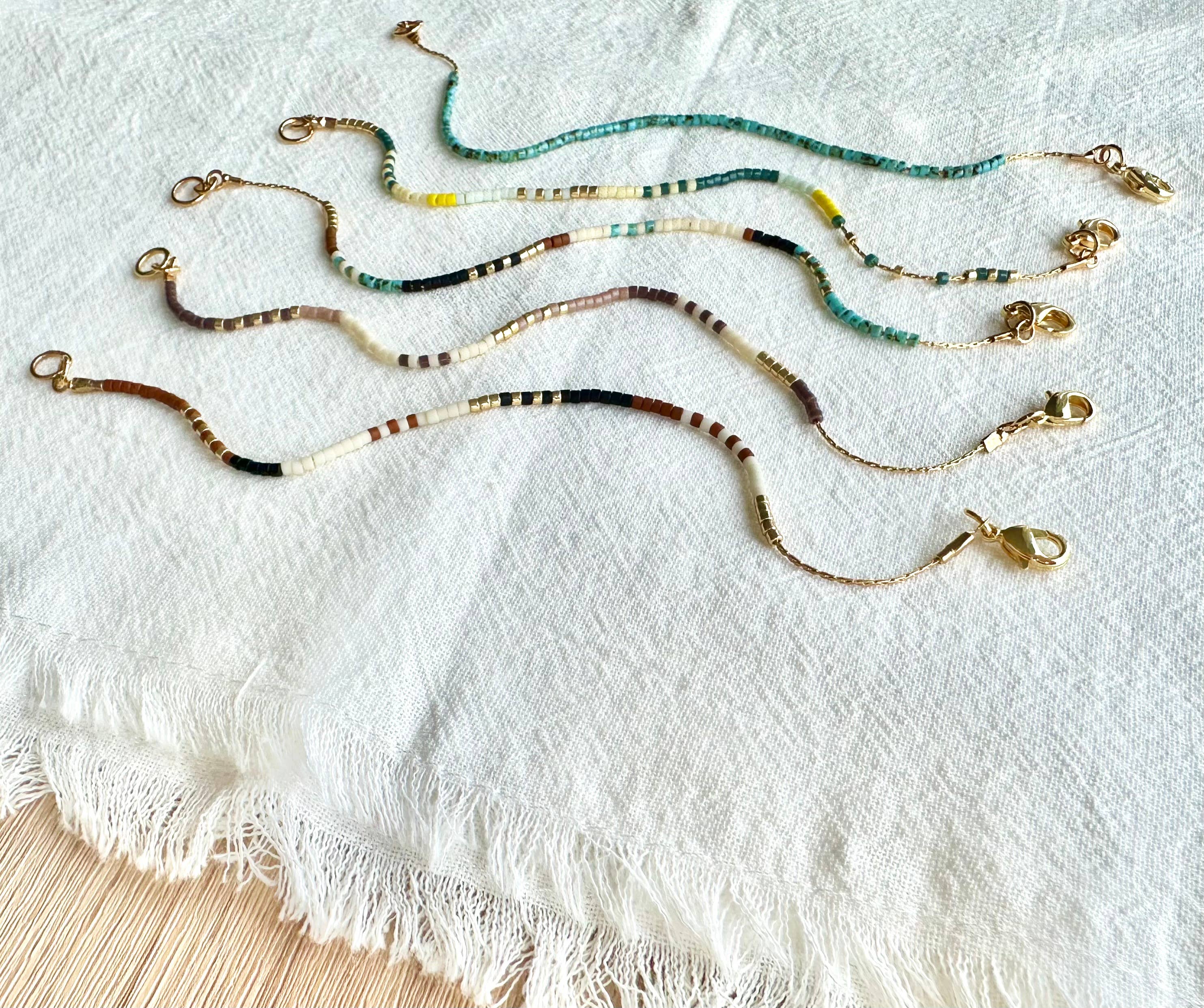 Thin Beaded Bracelets 