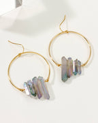 Rose Quartz Hoops