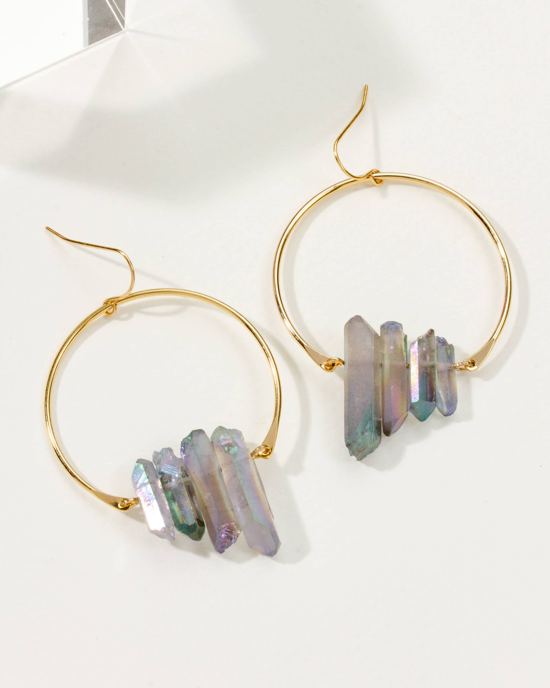 Rose Quartz Hoops