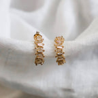 Silver Baguette Hoops
