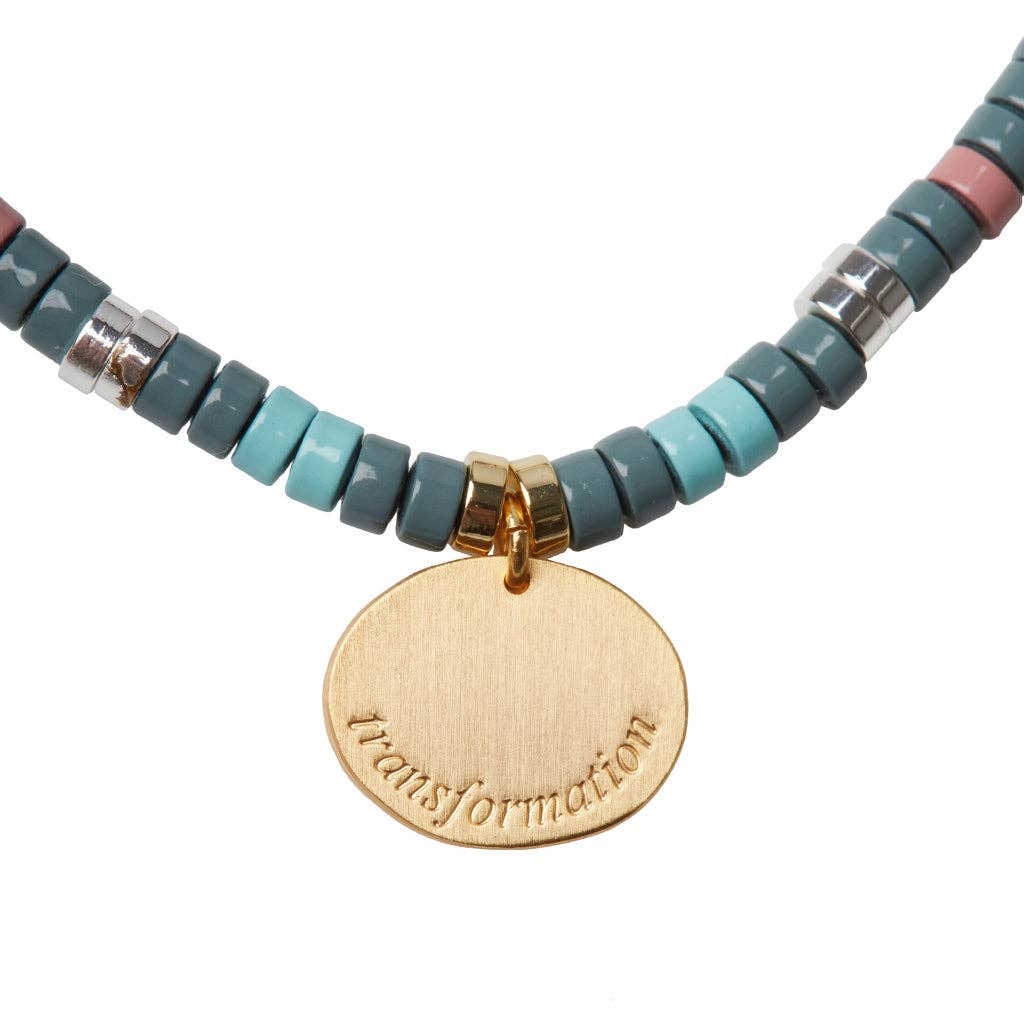 African Turquoise Intention Charm Bracelet