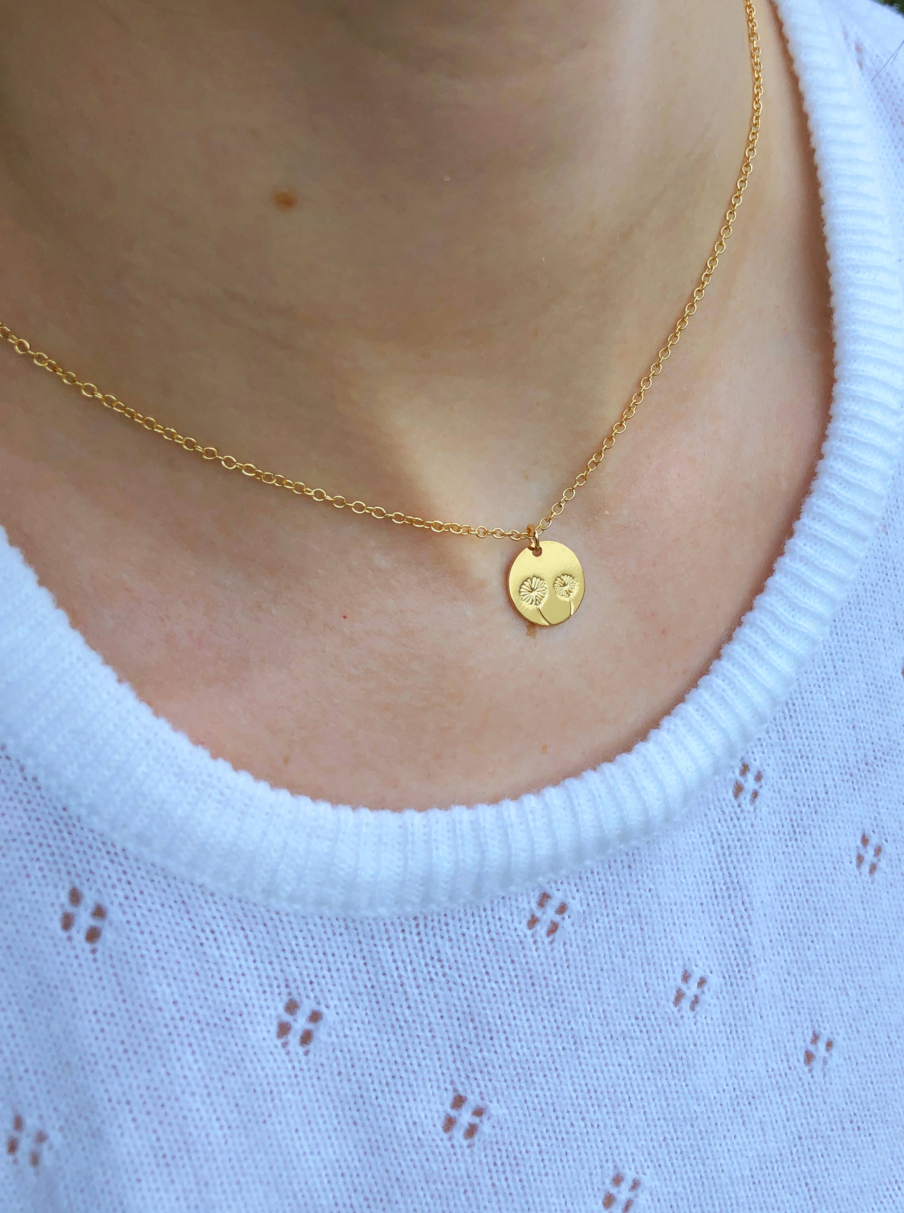 Sunflower Engraved Necklace