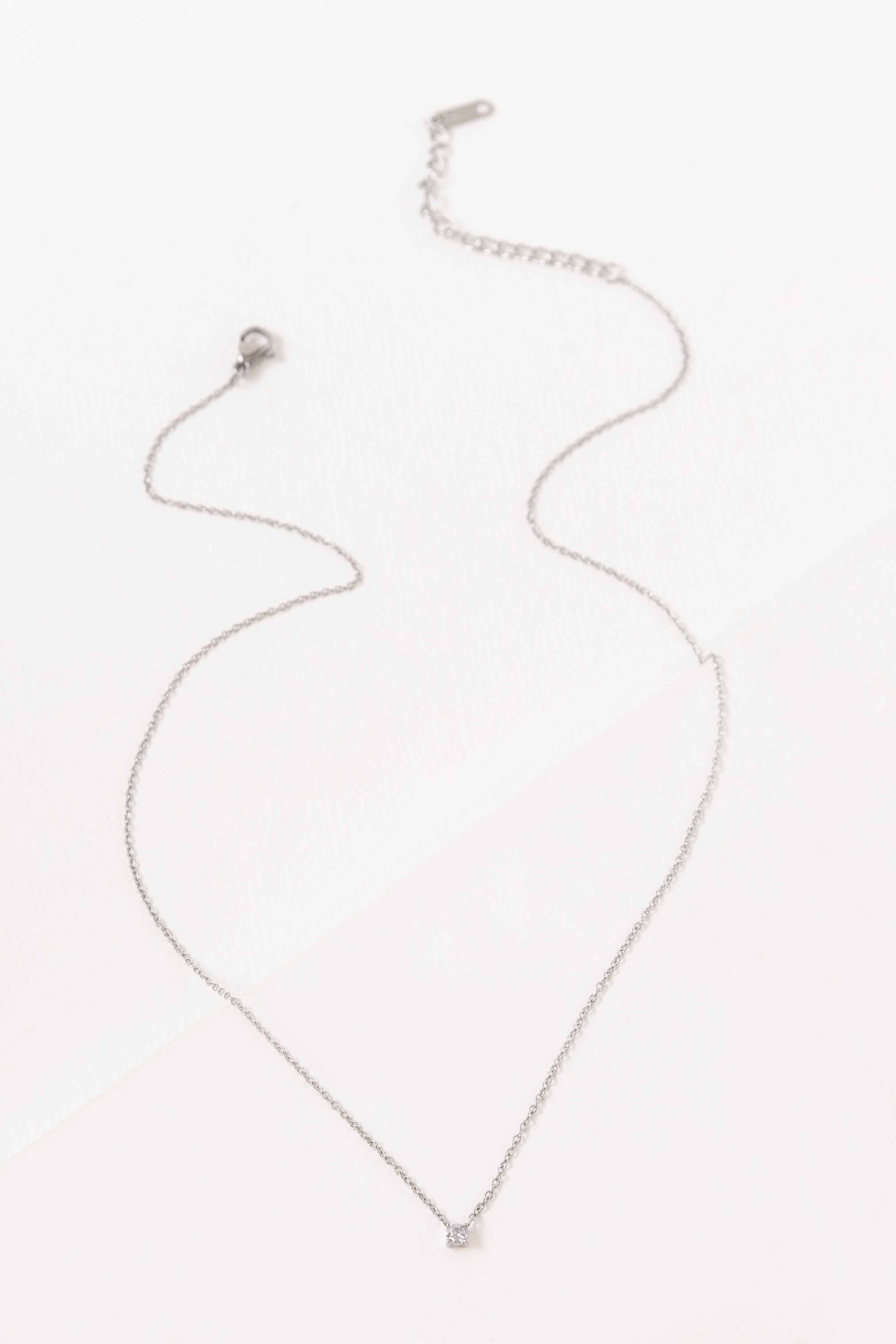 Silver Diamond Necklace