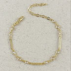 Paperclip And Stars Gold Bracelet