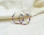 Colorful Seedbead Hoops Earrings