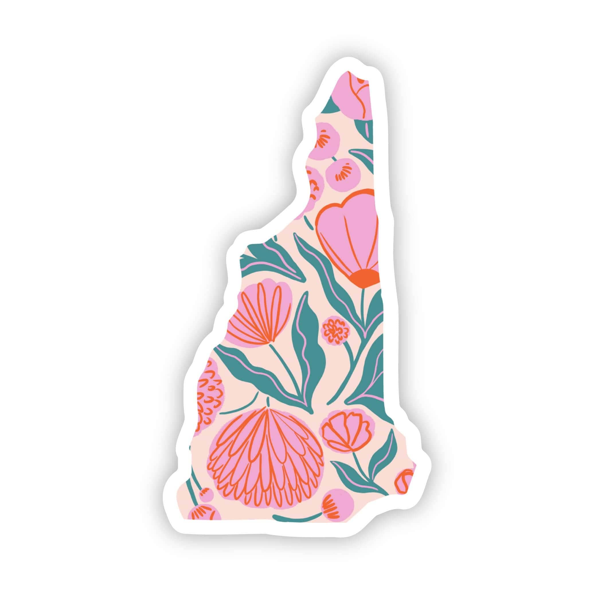 New Hampshire Sticker - Elegant Floral