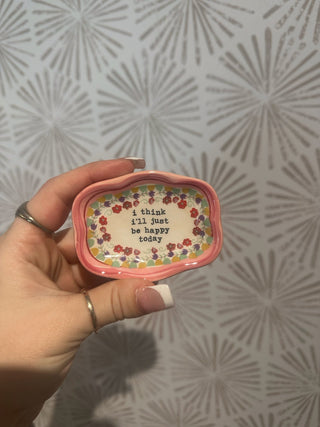 Be Happy Trinket Dish - Simply Sunflowers