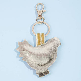 Beaded Chicken Sequin Tail Keychain Bag Charm - Simply Sunflowers