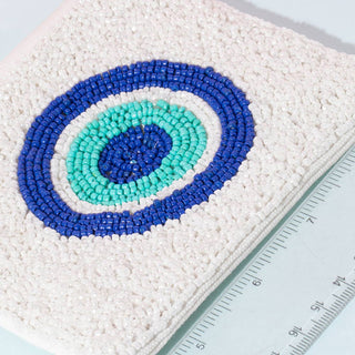 Beaded Evil Eye Zip Top Coin Pouch - Simply Sunflowers