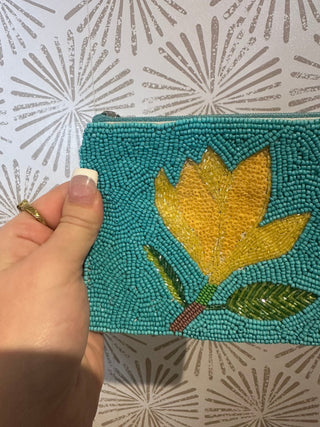 Beaded Floral Coin Purse - Simply Sunflowers