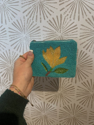 Beaded Floral Coin Purse - Simply Sunflowers