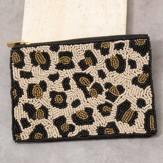Beaded Leopard Print Coin Purse - Simply Sunflowers