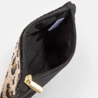 Beaded Leopard Print Coin Purse - Simply Sunflowers