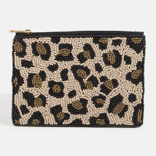 Beaded Leopard Print Coin Purse - Simply Sunflowers
