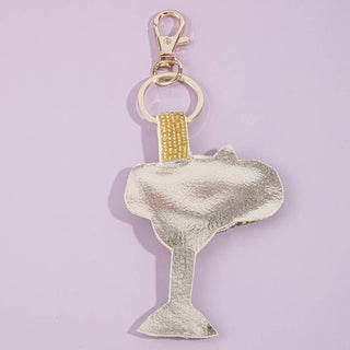 Beaded Margarita Glass Keychain Bag Charm - Simply Sunflowers