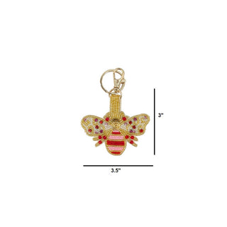 Beaded Rhinestone Bee Keychain Bag Charm - Simply Sunflowers