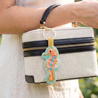 Beaded Seahorse Crystal Keychain Bag Charm - Simply Sunflowers