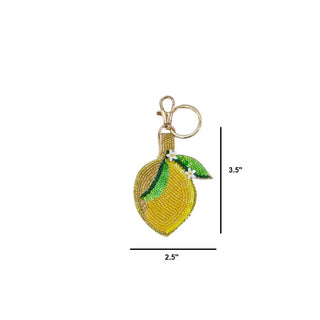 Beaded Sequin Lemon Keychain Bag Charm - Simply Sunflowers