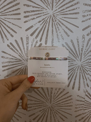 Bestie Morse Code Bracelet - Simply Sunflowers