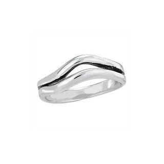 Oceans Tides Sterling Silver Double Wave Ring