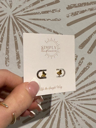 Billie Butterfly Gold Studs - Simply Sunflowers