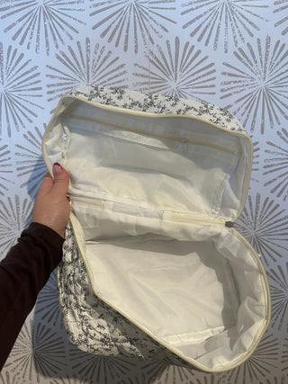 Black and White Floral Make Up Bag - Simply Sunflowers
