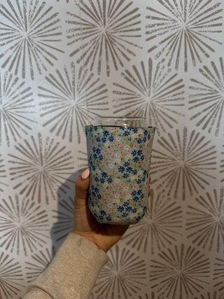 Blue Ditsy Iced Coffee Koozie - Simply Sunflowers