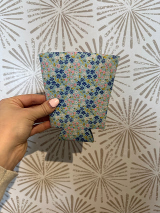 Blue Ditsy Iced Coffee Koozie - Simply Sunflowers