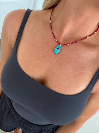Blue Fish Necklace - Simply Sunflowers
