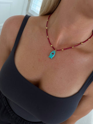Blue Fish Necklace - Simply Sunflowers