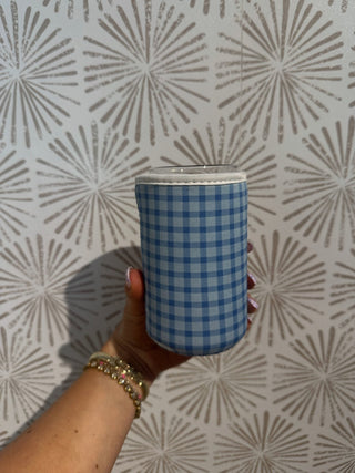 Blue Gingham Koozie - Simply Sunflowers