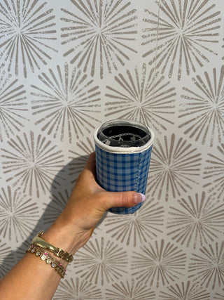 Blue Gingham Koozie - Simply Sunflowers
