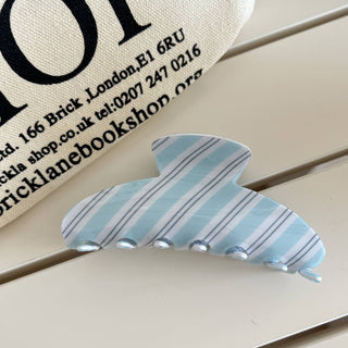 Blue Stripes Claw Clip - Simply Sunflowers