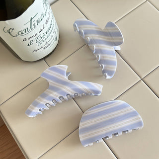 Blue Stripes Claw Clip - Simply Sunflowers