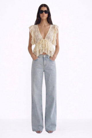 Boots Up Lace Top - Simply Sunflowers