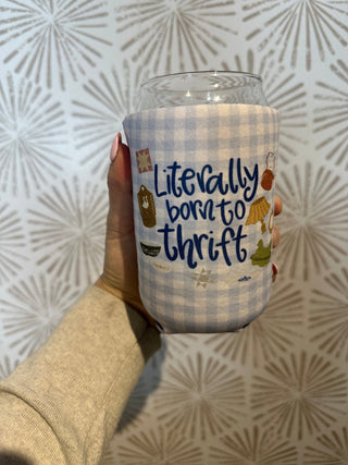 Born to Thrift Iced Coffee Koozie - Simply Sunflowers