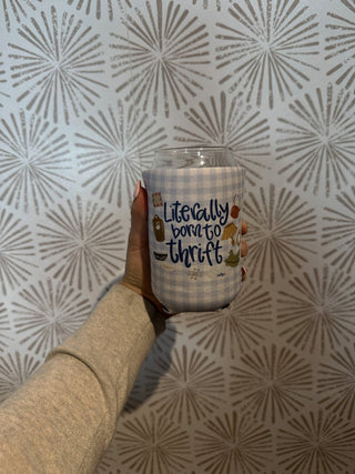 Born to Thrift Iced Coffee Koozie - Simply Sunflowers